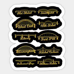 Sl City Of Pittsburgh Bridges 412 Black And Sticker